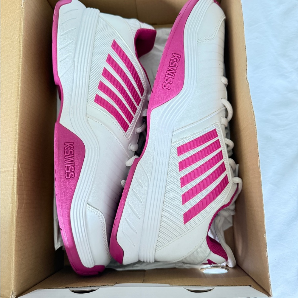 K-Swiss Court Express Women's 11 Pickleball Tennis Shoe White/Cactus Flower NEW